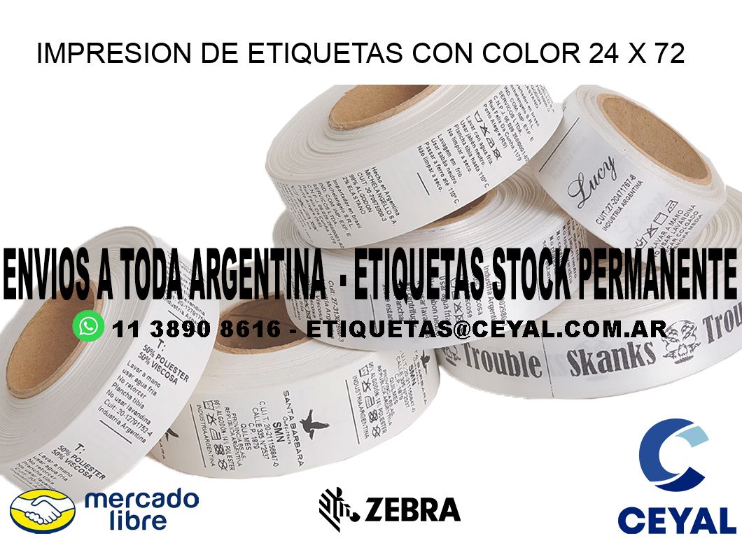 IMPRESION DE ETIQUETAS CON COLOR 24 x 72