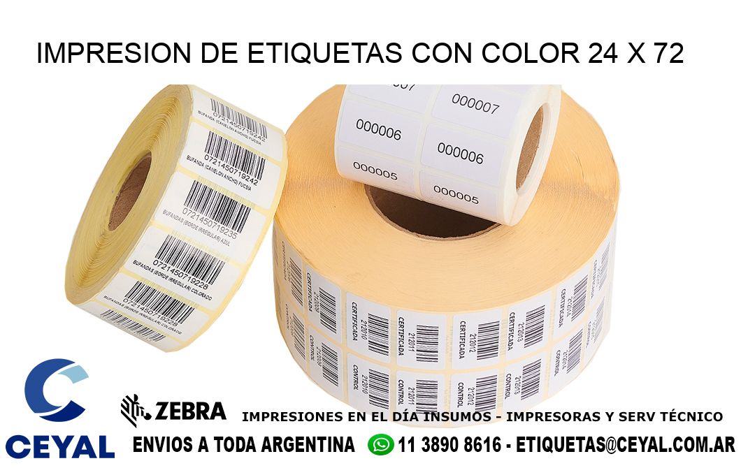IMPRESION DE ETIQUETAS CON COLOR 24 x 72