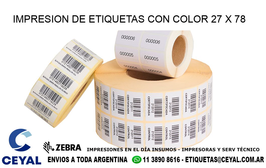 IMPRESION DE ETIQUETAS CON COLOR 27 x 78