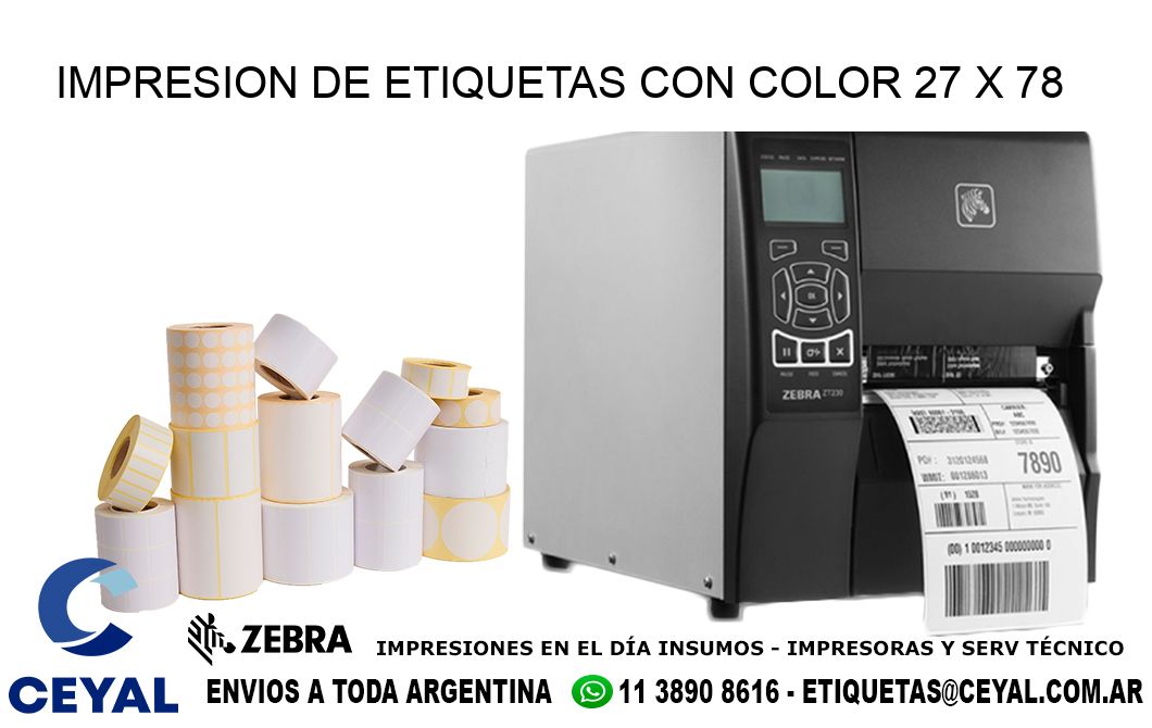 IMPRESION DE ETIQUETAS CON COLOR 27 x 78