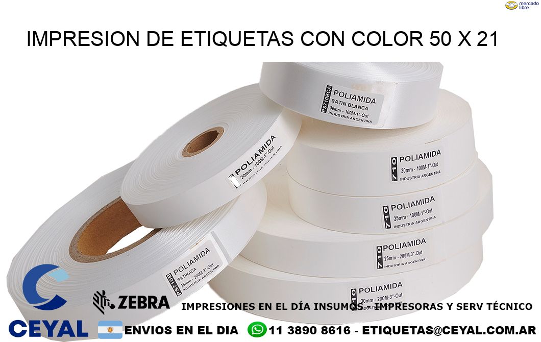 IMPRESION DE ETIQUETAS CON COLOR 50 x 21