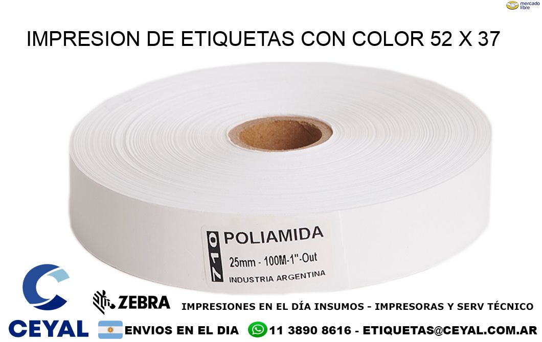 IMPRESION DE ETIQUETAS CON COLOR 52 x 37