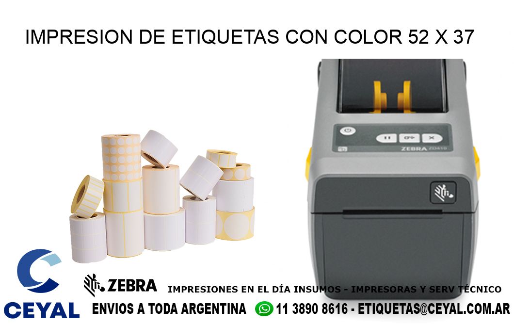 IMPRESION DE ETIQUETAS CON COLOR 52 x 37