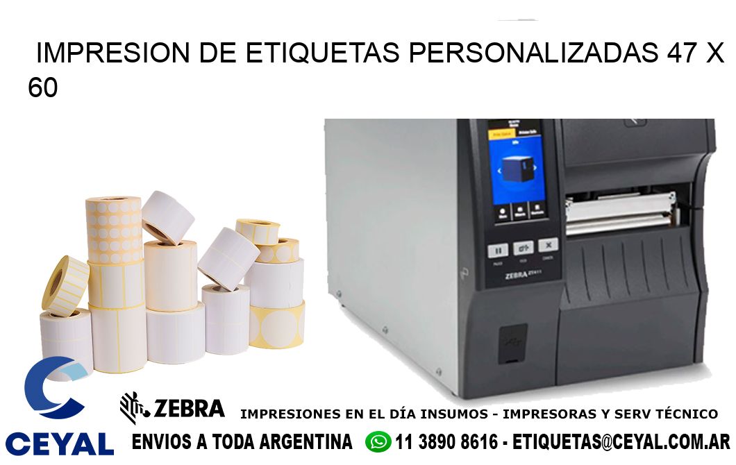 IMPRESION DE ETIQUETAS PERSONALIZADAS 47 x 60