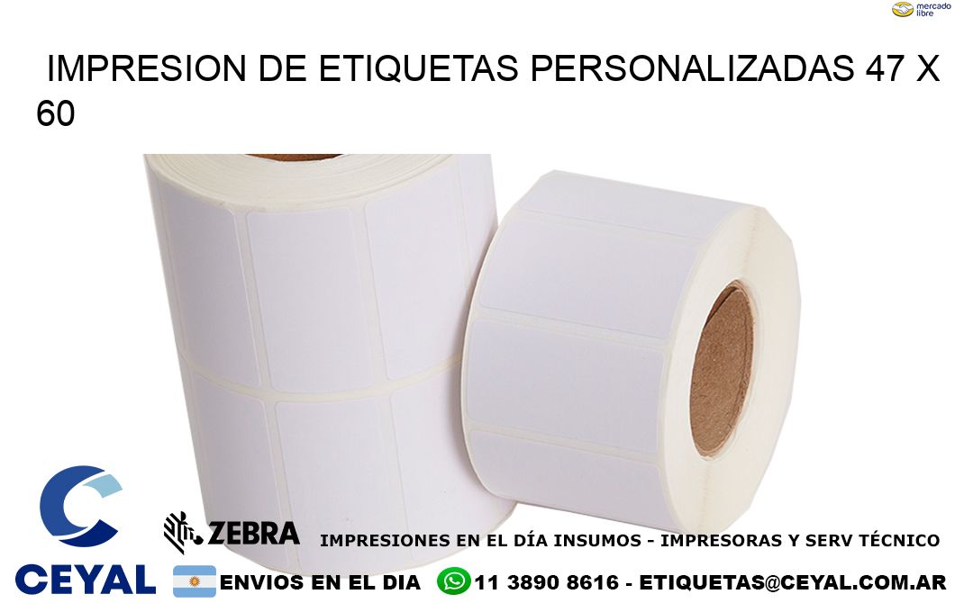 IMPRESION DE ETIQUETAS PERSONALIZADAS 47 x 60