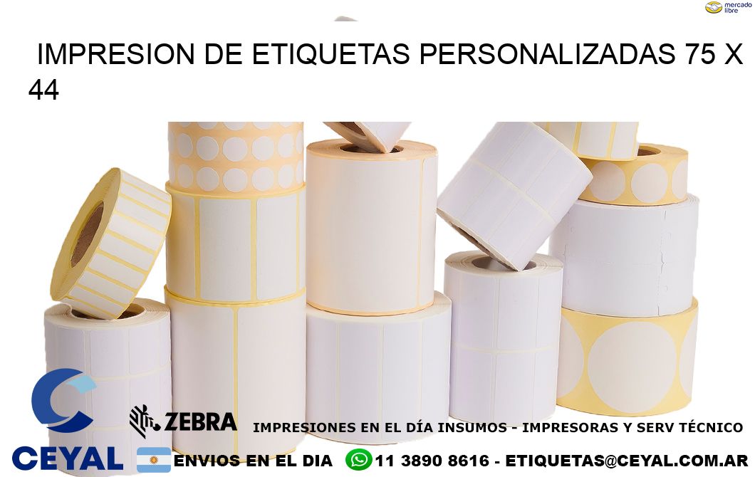 IMPRESION DE ETIQUETAS PERSONALIZADAS 75 x 44