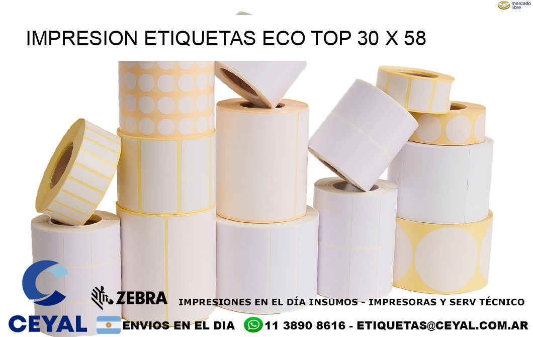 IMPRESION ETIQUETAS ECO TOP 30 x 58