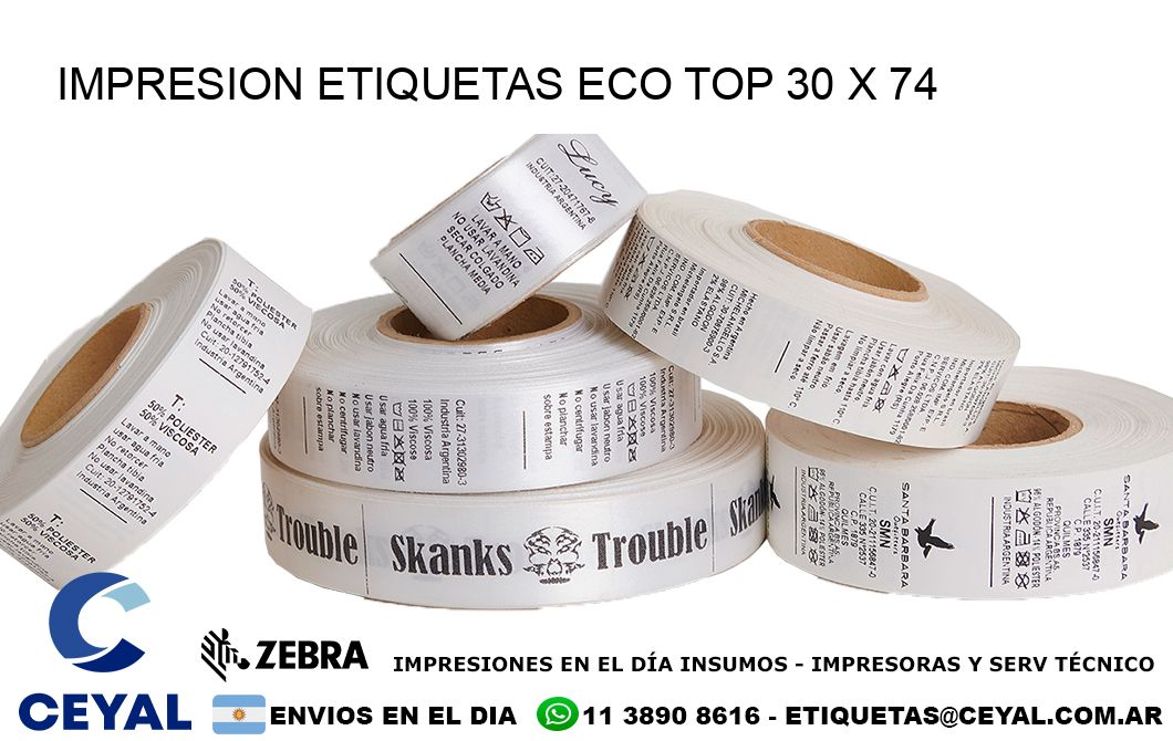 IMPRESION ETIQUETAS ECO TOP 30 x 74