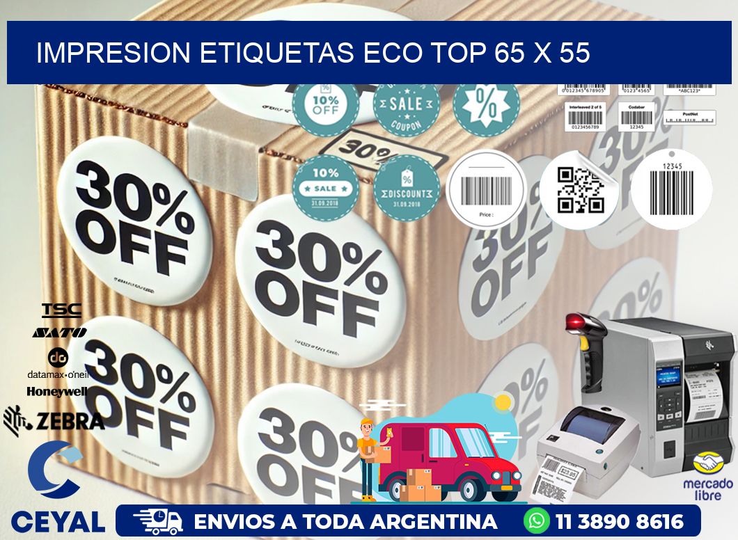 IMPRESION ETIQUETAS ECO TOP 65 x 55