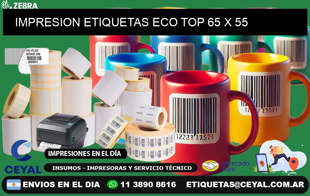 IMPRESION ETIQUETAS ECO TOP 65 x 55
