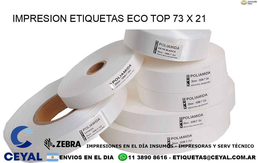 IMPRESION ETIQUETAS ECO TOP 73 x 21