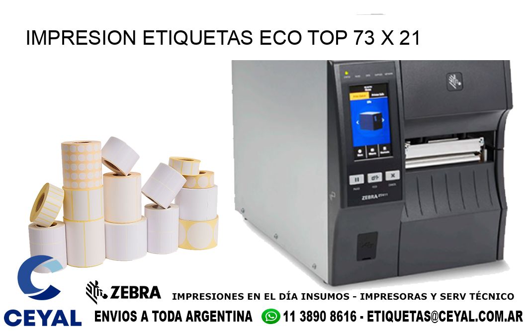 IMPRESION ETIQUETAS ECO TOP 73 x 21