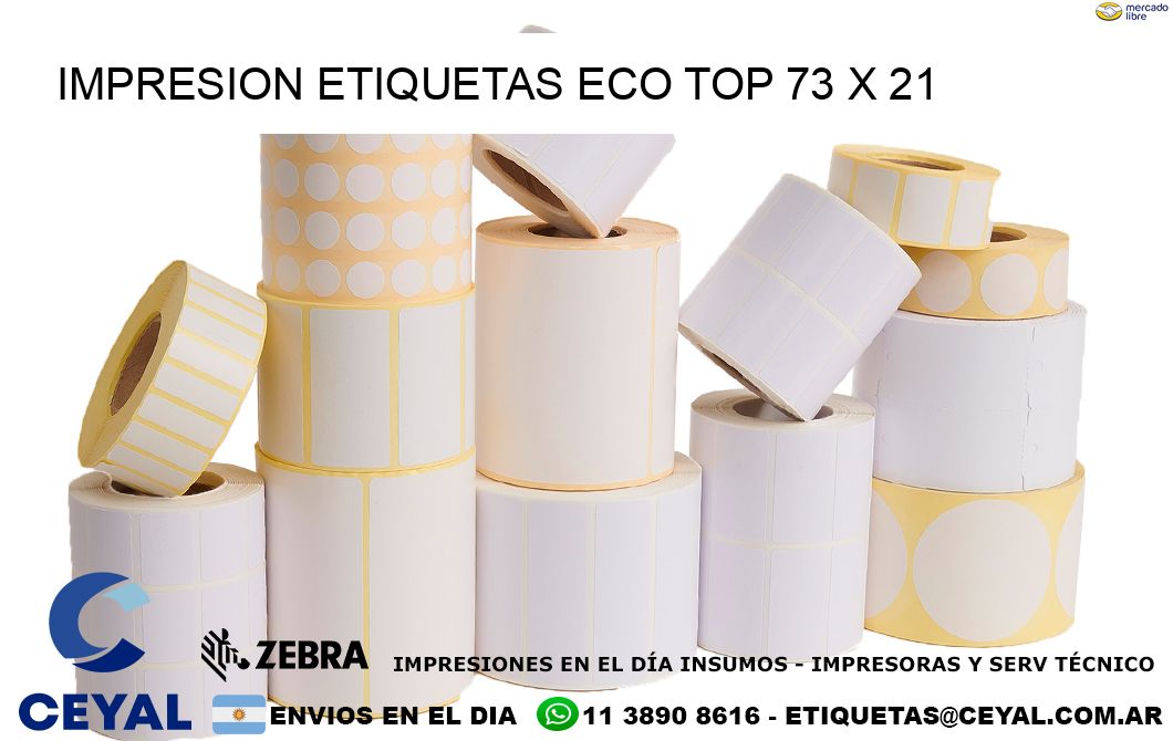 IMPRESION ETIQUETAS ECO TOP 73 x 21