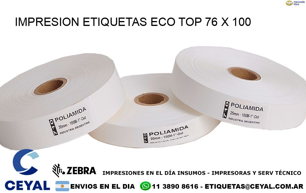 IMPRESION ETIQUETAS ECO TOP 76 x 100