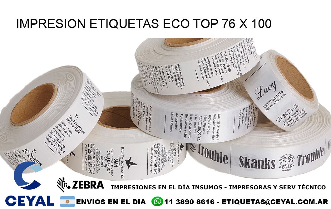 IMPRESION ETIQUETAS ECO TOP 76 x 100