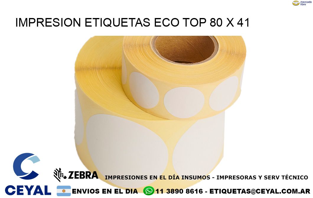 IMPRESION ETIQUETAS ECO TOP 80 x 41