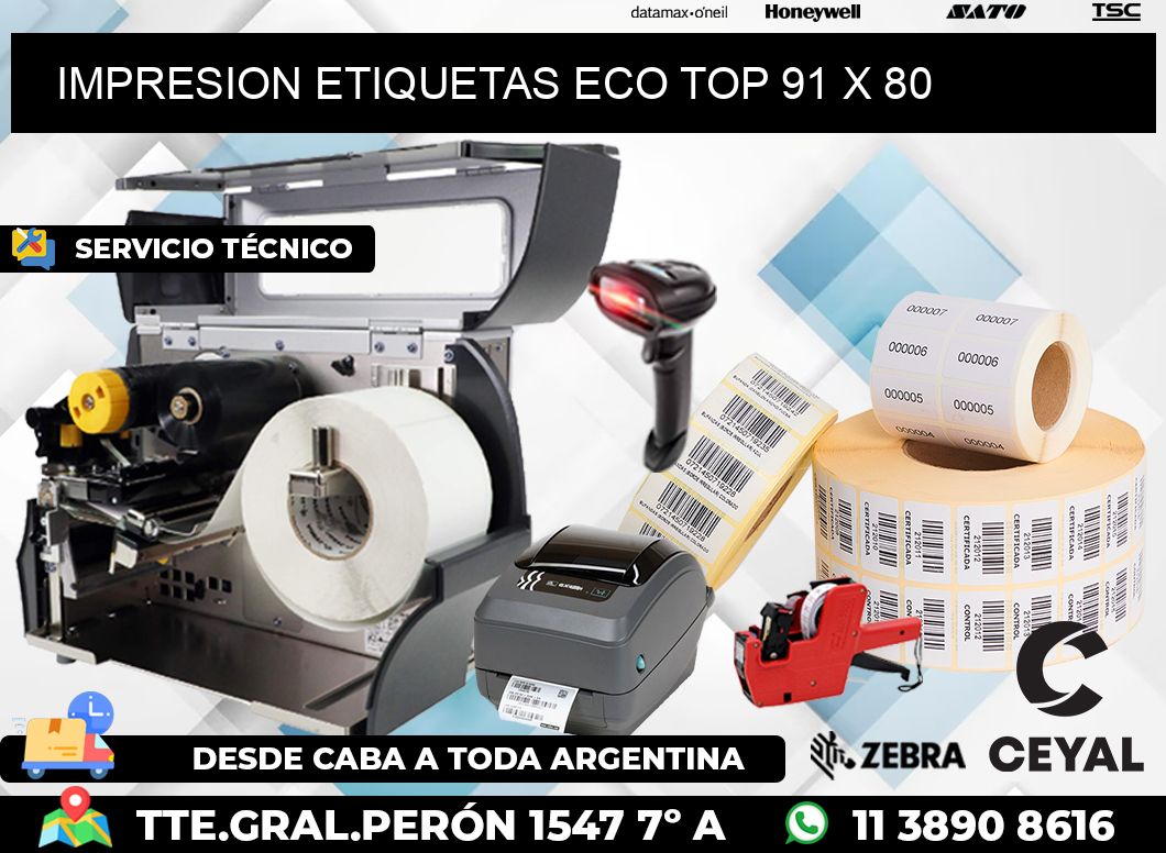 IMPRESION ETIQUETAS ECO TOP 91 x 80
