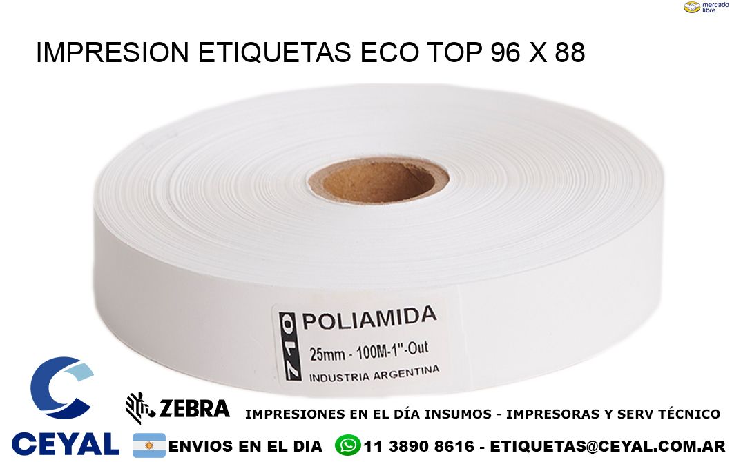 IMPRESION ETIQUETAS ECO TOP 96 x 88