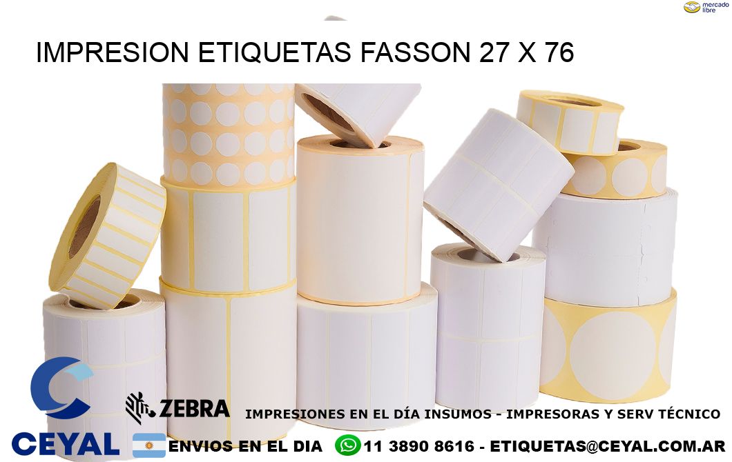 IMPRESION ETIQUETAS FASSON 27 x 76