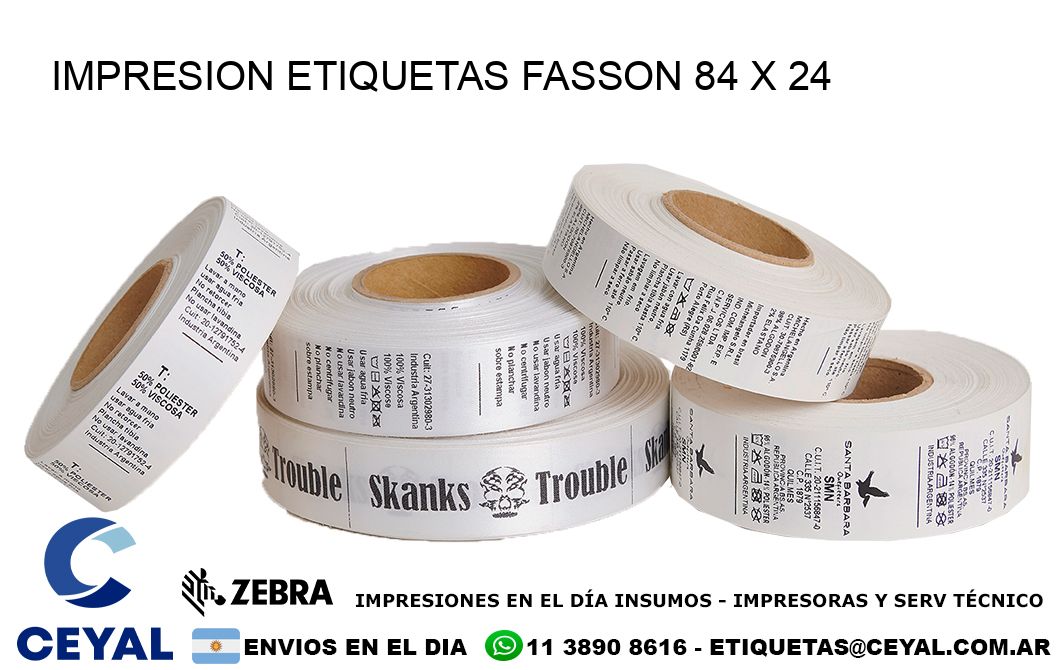 IMPRESION ETIQUETAS FASSON 84 x 24