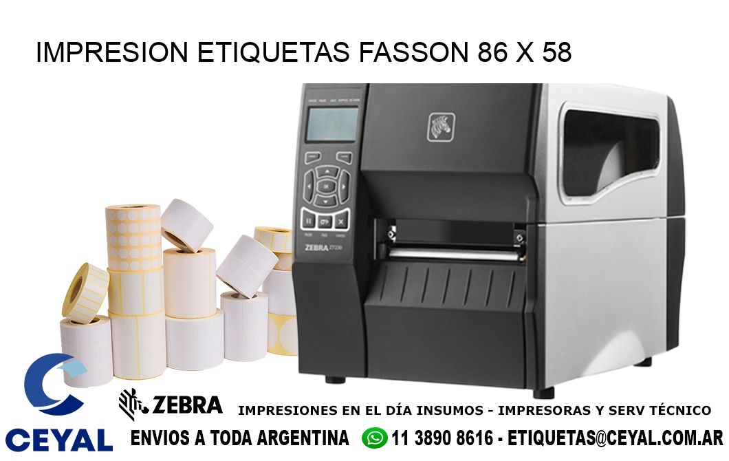 IMPRESION ETIQUETAS FASSON 86 x 58