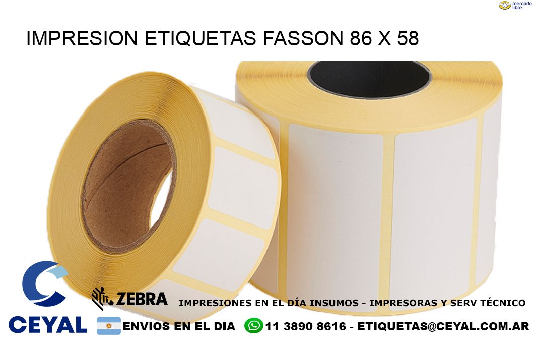 IMPRESION ETIQUETAS FASSON 86 x 58