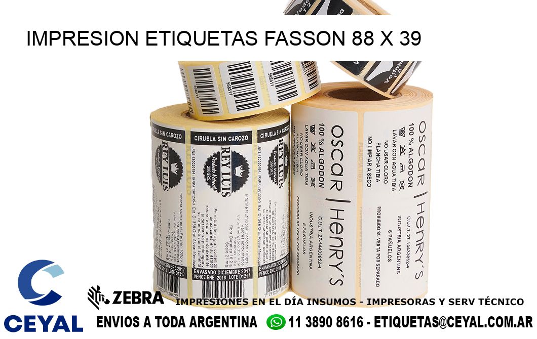 IMPRESION ETIQUETAS FASSON 88 x 39