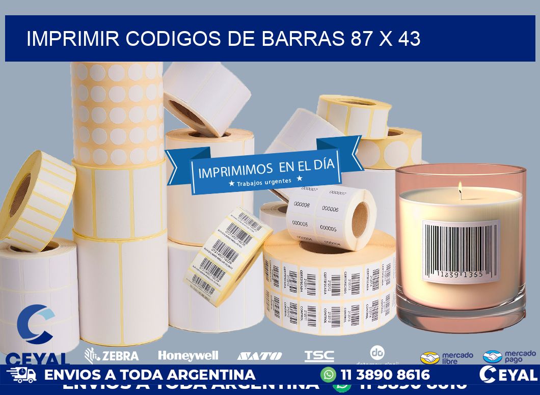 IMPRIMIR CODIGOS DE BARRAS 87 x 43