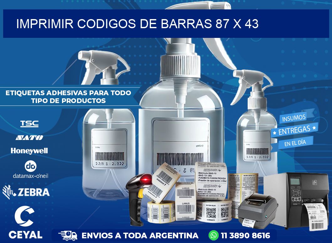 IMPRIMIR CODIGOS DE BARRAS 87 x 43