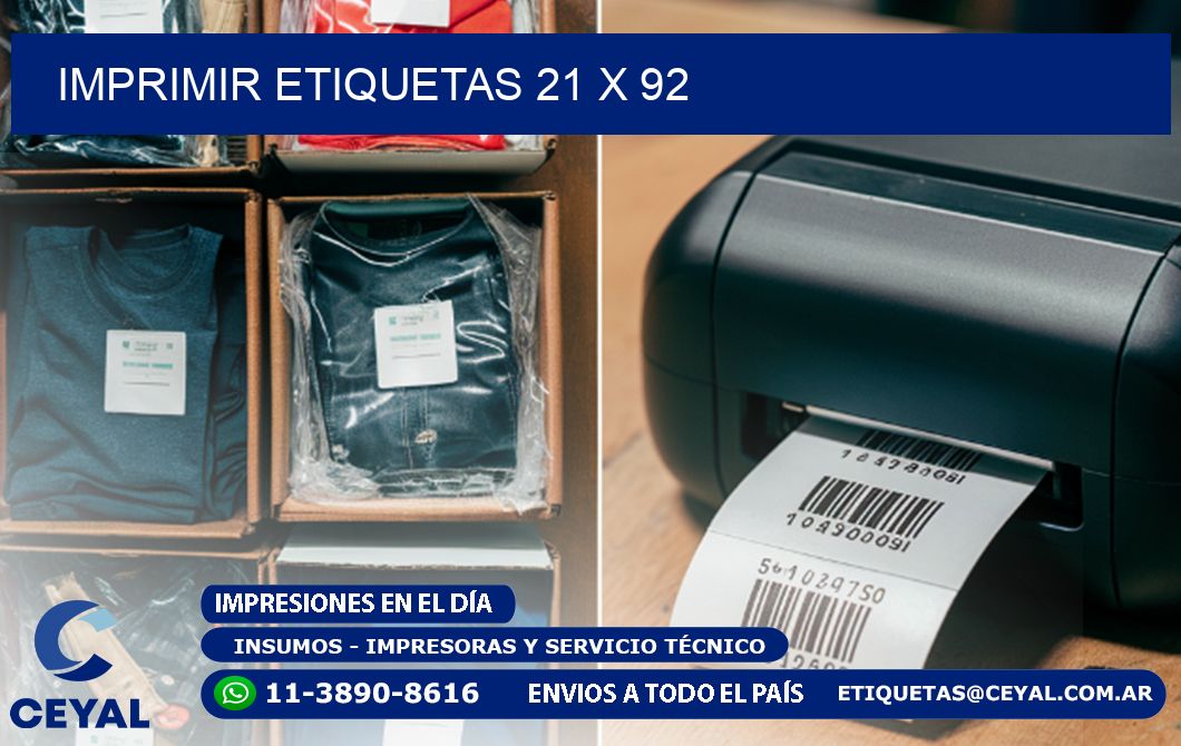 IMPRIMIR ETIQUETAS 21 x 92