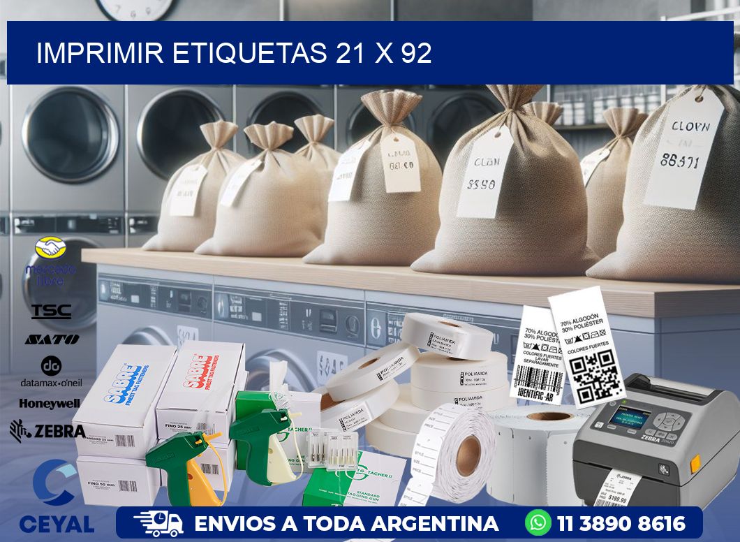IMPRIMIR ETIQUETAS 21 x 92