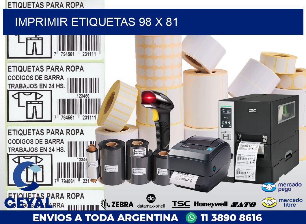 IMPRIMIR ETIQUETAS 98 x 81