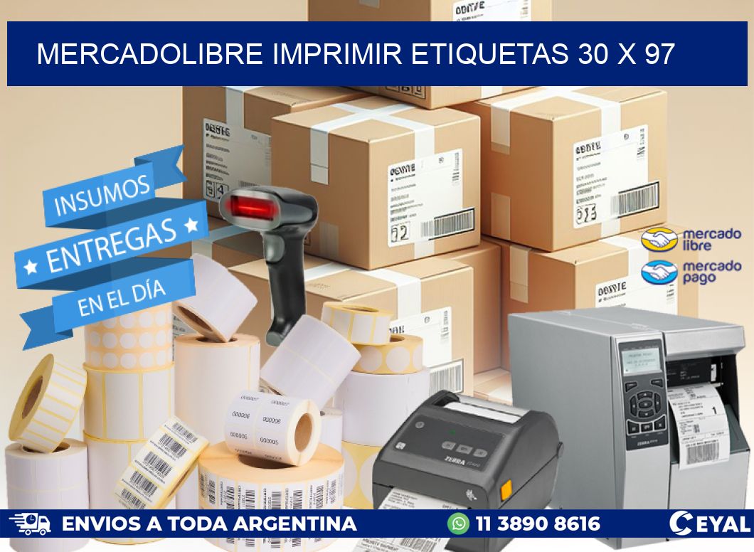 MERCADOLIBRE IMPRIMIR ETIQUETAS 30 x 97
