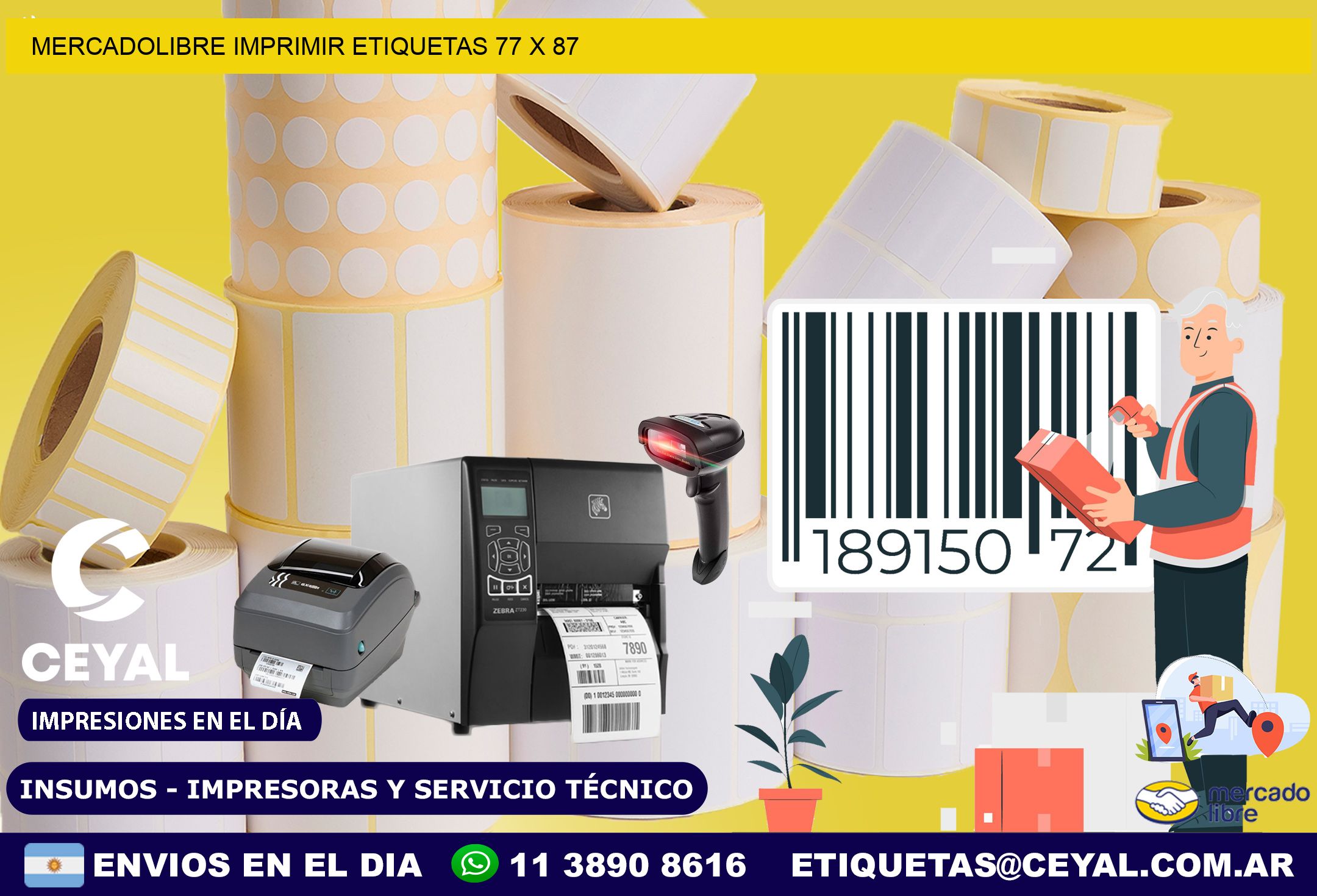 MERCADOLIBRE IMPRIMIR ETIQUETAS 77 x 87