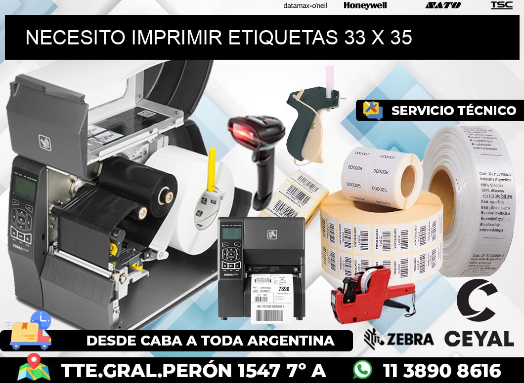 NECESITO IMPRIMIR ETIQUETAS 33 x 35