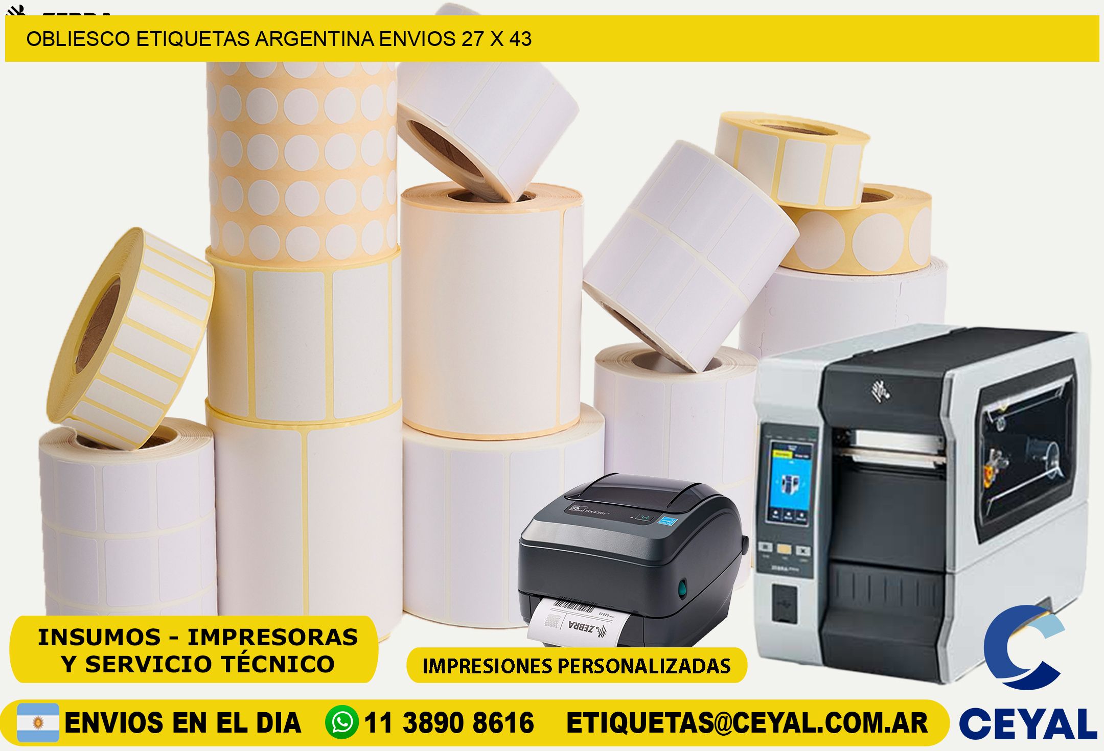 OBLIESCO ETIQUETAS ARGENTINA ENVIOS 27 x 43