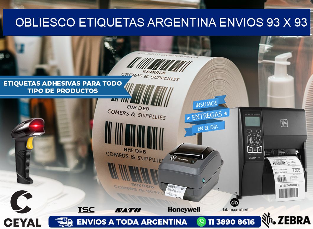 OBLIESCO ETIQUETAS ARGENTINA ENVIOS 93 x 93