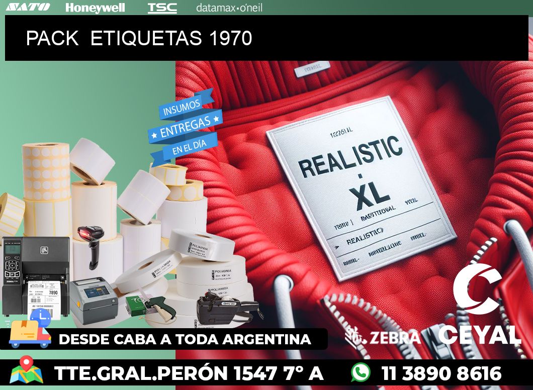 PACK  ETIQUETAS 1970