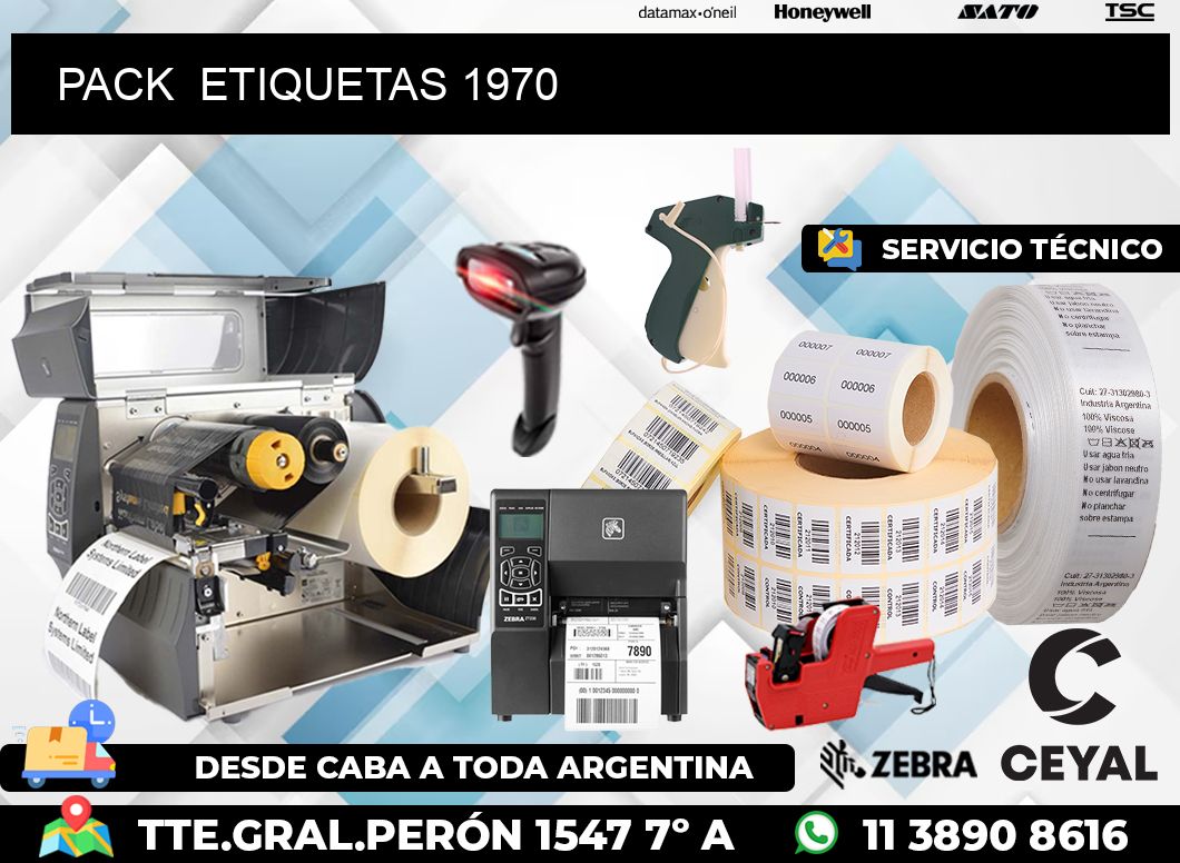 PACK  ETIQUETAS 1970