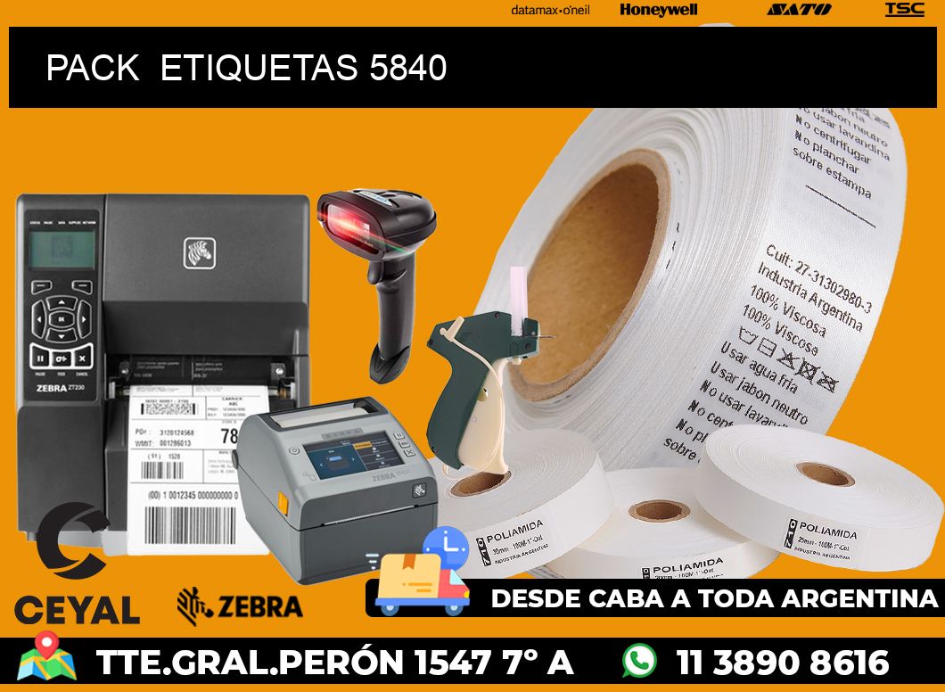 PACK  ETIQUETAS 5840