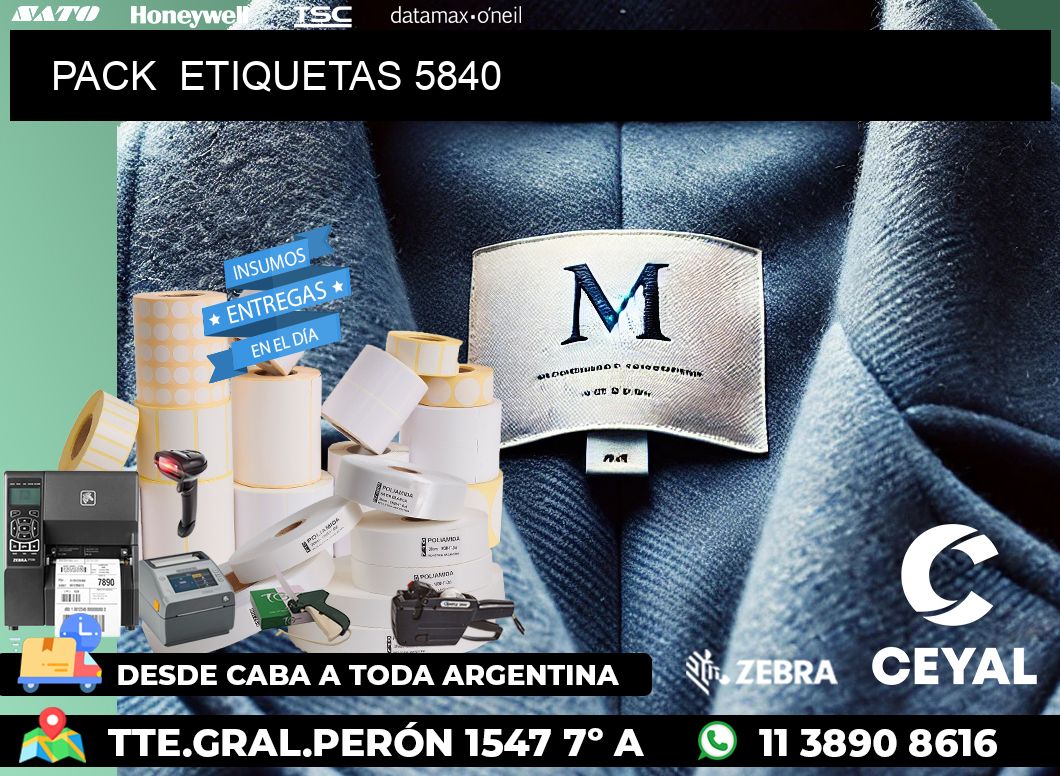 PACK  ETIQUETAS 5840