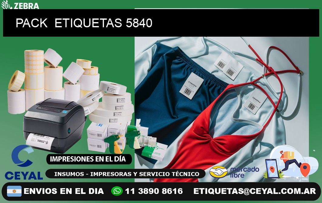 PACK  ETIQUETAS 5840