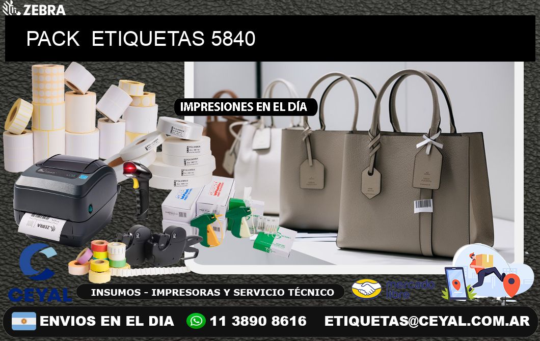 PACK  ETIQUETAS 5840