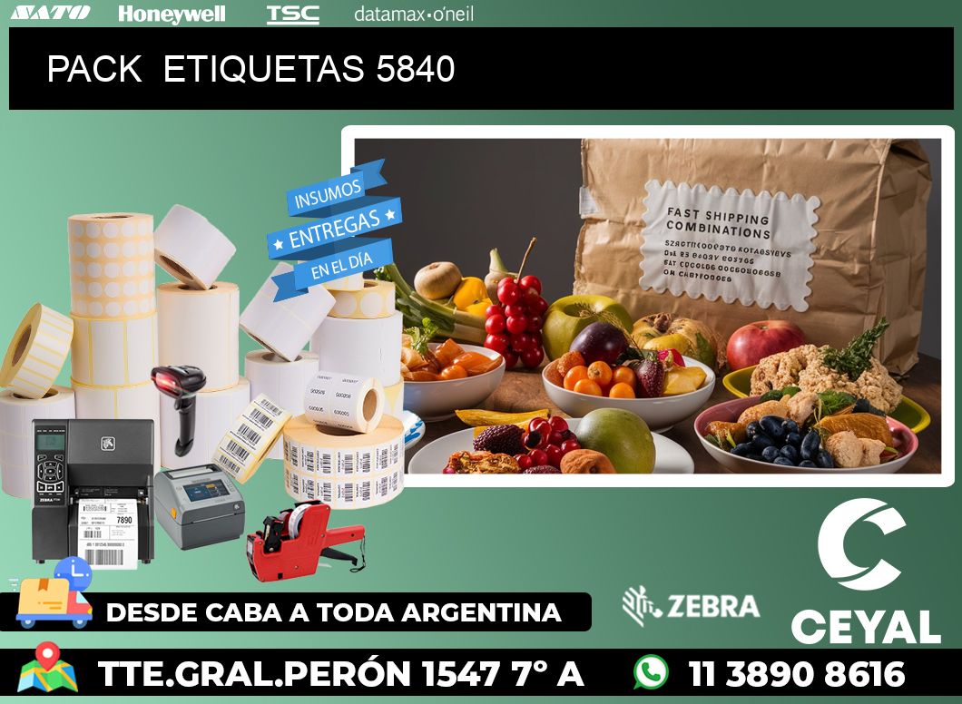 PACK  ETIQUETAS 5840