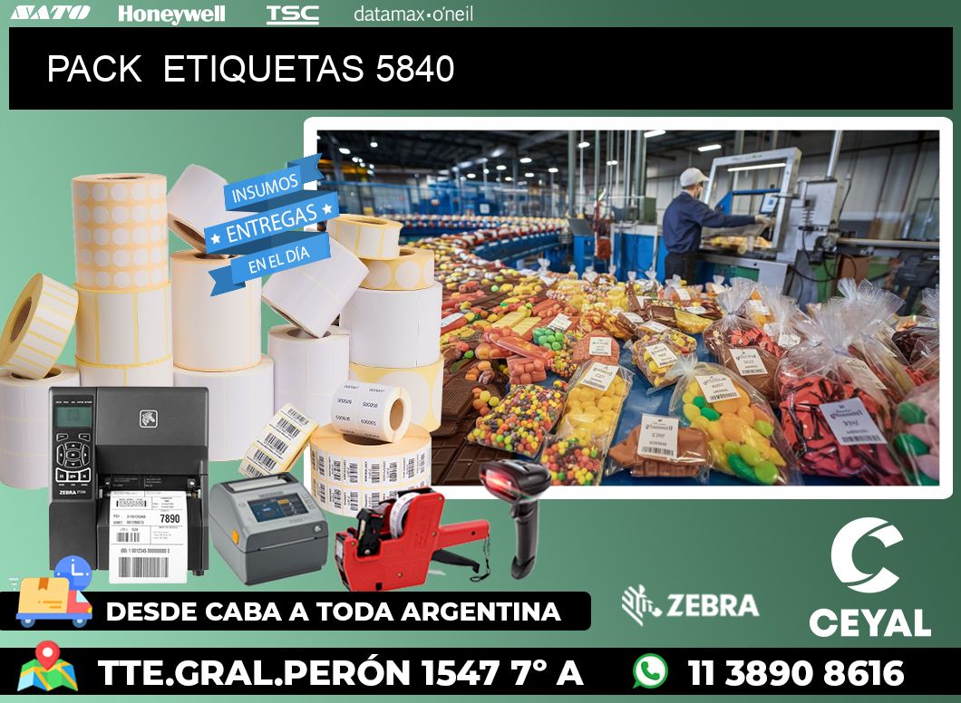 PACK  ETIQUETAS 5840