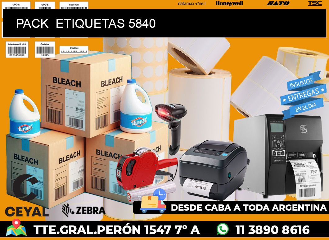 PACK  ETIQUETAS 5840