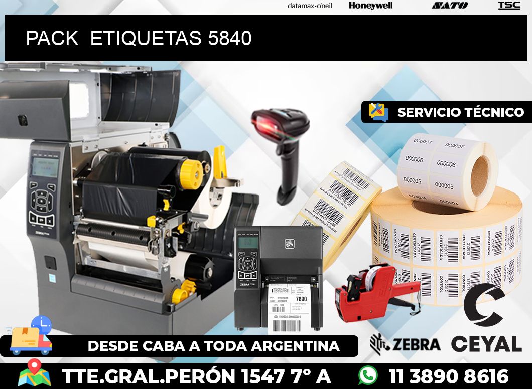 PACK  ETIQUETAS 5840