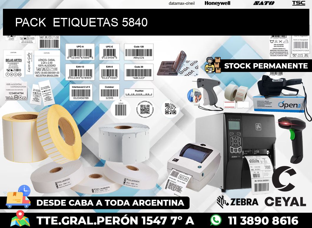 PACK  ETIQUETAS 5840