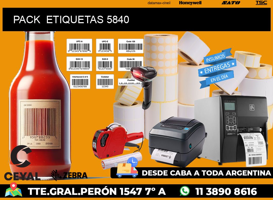 PACK  ETIQUETAS 5840