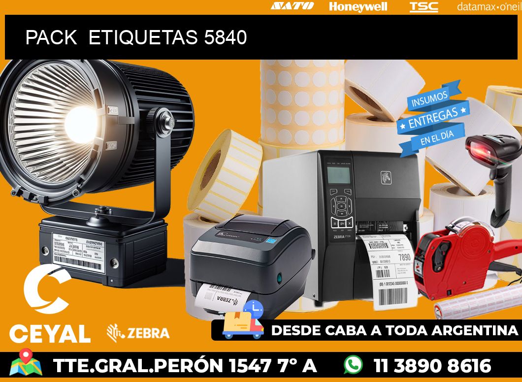 PACK  ETIQUETAS 5840